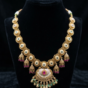 Royal Heritage Antique Gold Kundan & Meenakari Necklace Set