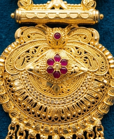 Traditional Gold Plated Long Mangalsutra with Intricate Statement Pendant - Image 3