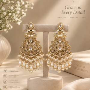 GOLDEN WHITE MOTI EARING